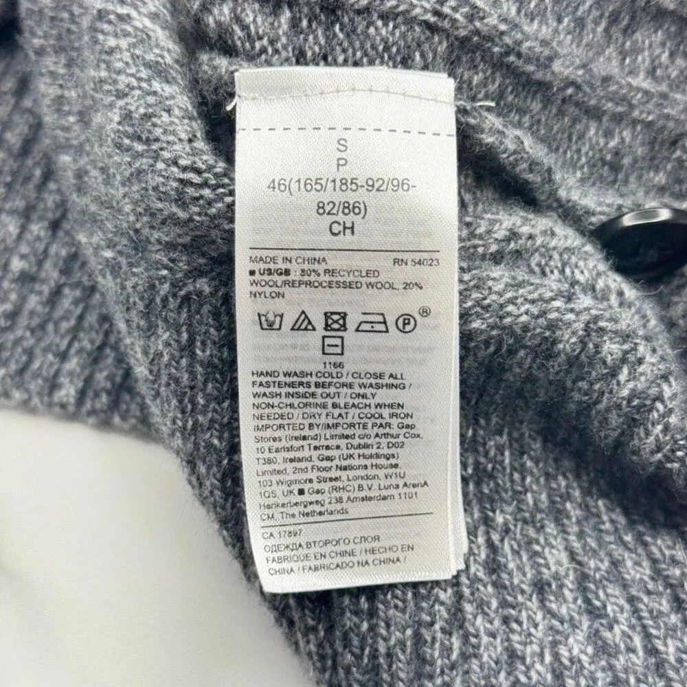 Banana Republic Mens S Gray Recycled Wool Half Button Mock Neck Sweater
